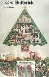 6426 BUTTERICK XMAS TREE SKIRT, PHOTO HOLDER, PILLOW,  FRAMES PATTERN